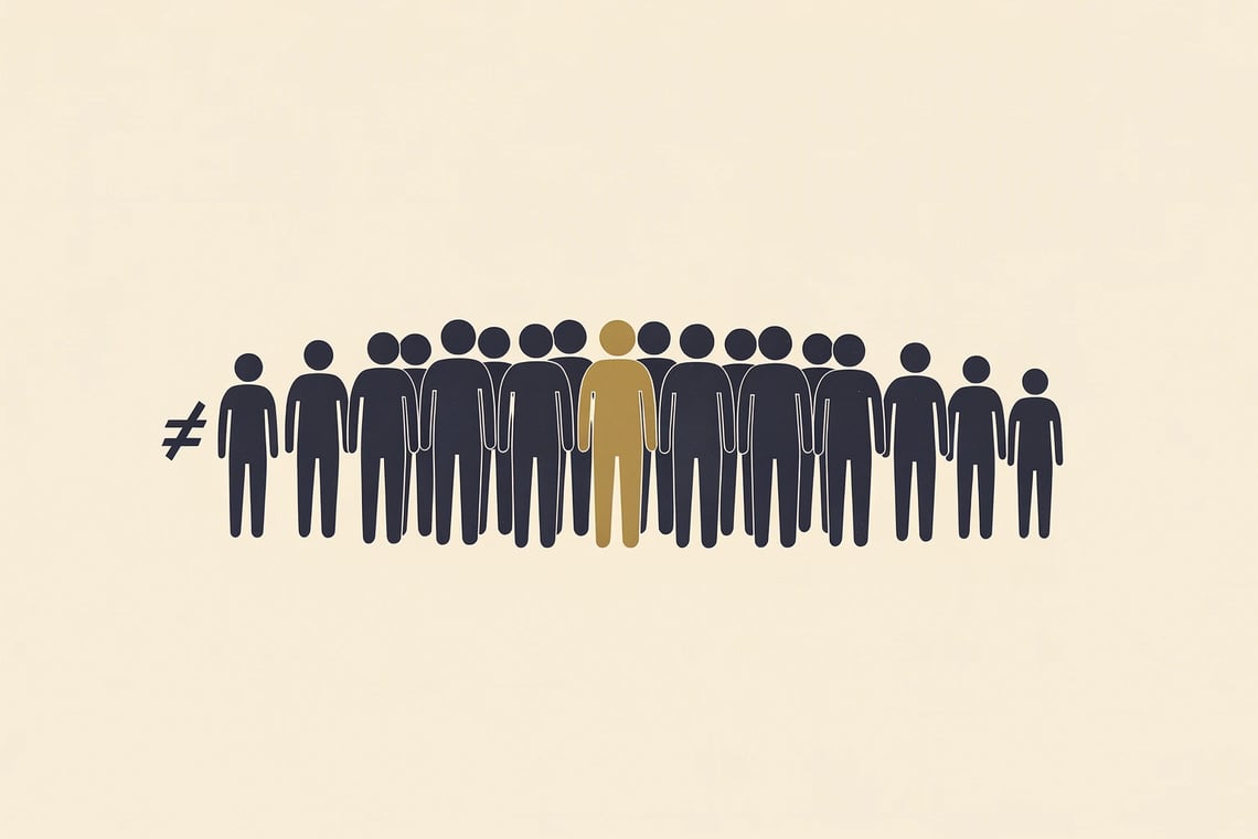 A test score is shown being positioned among people ranked from lower to higher performance.