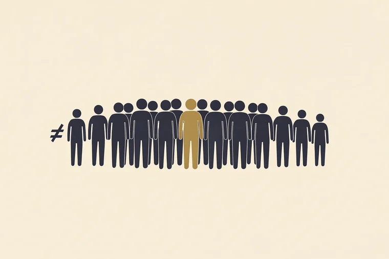 A test score is shown being positioned among people ranked from lower to higher performance.